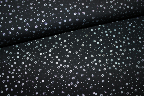 Designer- Baumwollstoff Be Colourful Silver Star Black (10 cm)